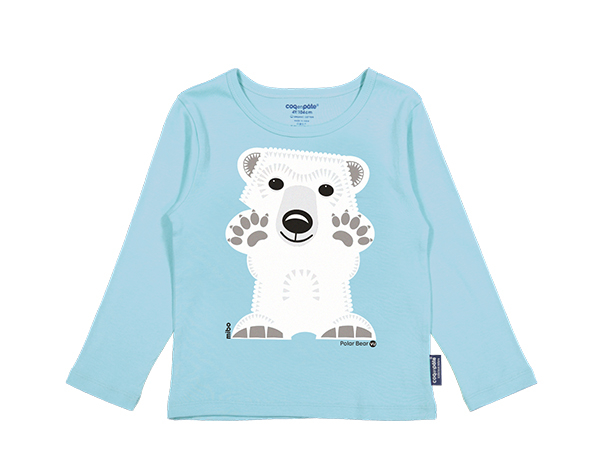 Polar Bear Blue Long Sleeves t-shirt 2 de Coqenpâte Primavera Verano 2023