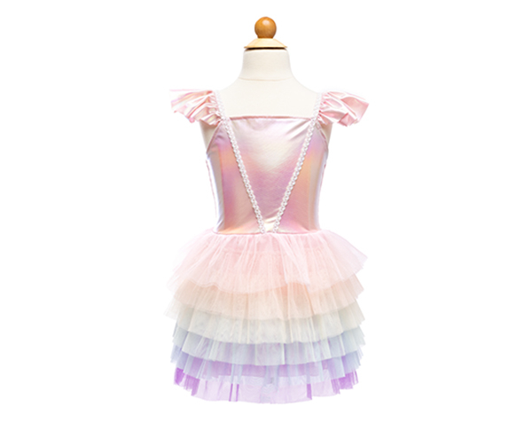 Rainbow Ruffle Tutu Dress, Pink/Multi, Size 5-6 de GP Disfraces