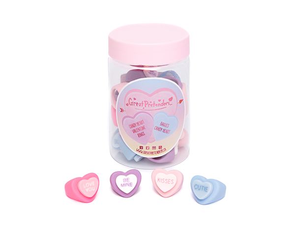 Candy Heart Rings, 24 Pc Assorted de GP Anillos y Bolis