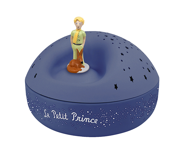 Veilleuse - Projecteur d'Etoiles Musical Le Petit Prince© bleu  - piles incluses de Trousselier