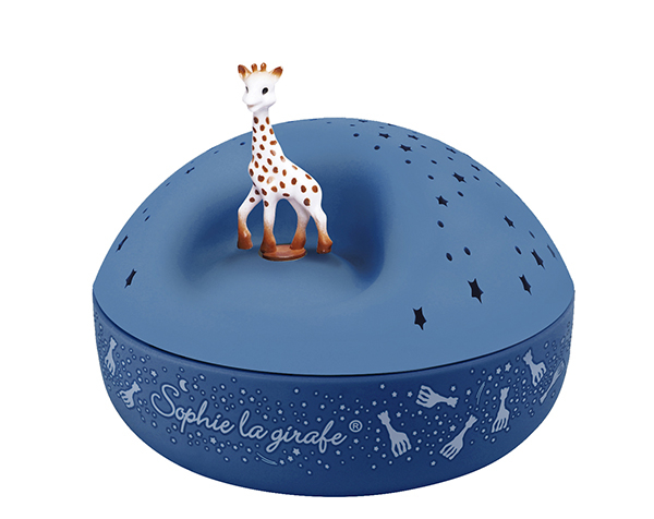 Veilleuse - Projecteur d'Etoiles Musical Sophie la Girafe© bleu  - piles incluses de Trousselier
