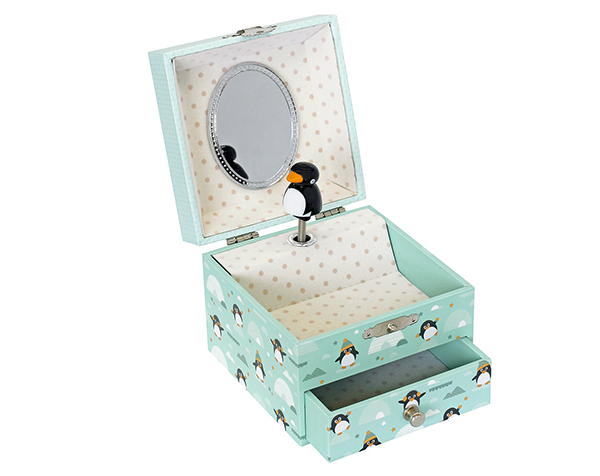 Boite à Musique Cube Phosphorescent Pingouin de Trousselier