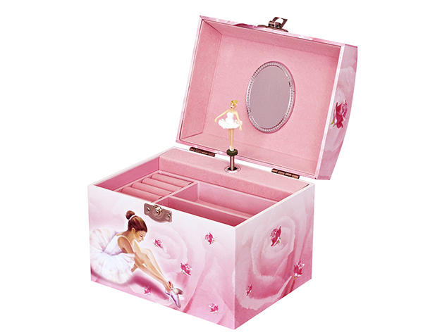 Grande Boite à Bijoux Musicale Phosphorescent Ballerine - Vanity Case - Rose de Trousselier