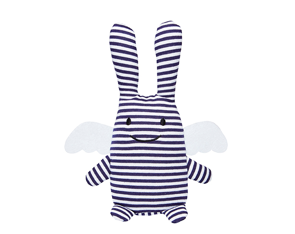 Ange Lapin Doudou avec Hochet - Marinière 20Cm de Trousselier