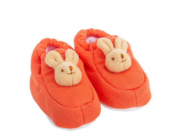 Chaussons Lapin 0-2 ans - Coton Bio Corail de Trousselier