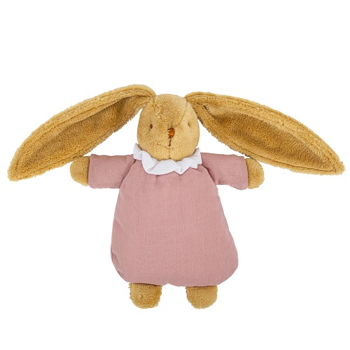 Lapin Nid d'Ange Doudou - Coton Bio Vieux Rose 20Cm de Trousselier