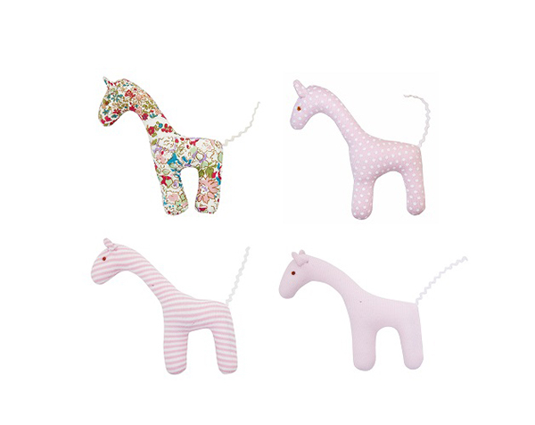 Girafe Hochet Rose 12Cm (Set 4 Pcs) de Trousselier