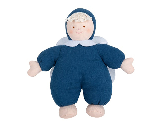 Ange Doudou Musical 24Cm - Coton Bio Bleu Denim  de Trousselier
