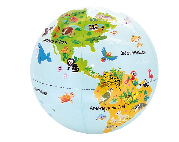 Globo terrestre  animales 30 cm (francés) de Bass & Bass