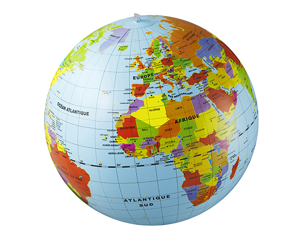 Globo terrestre paises y ciudades maxi (francés) de Bass & Bass