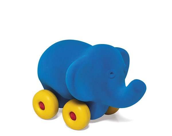 Medium Aniwheelies Cat Elephant Blue de Rubbabu