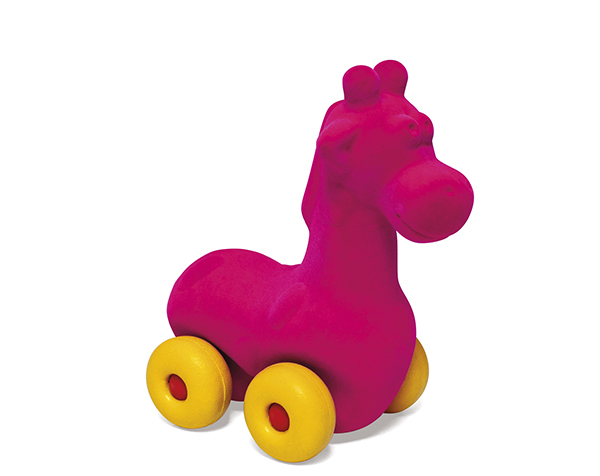 Medium Aniwheelies Giraffe Pink de Rubbabu