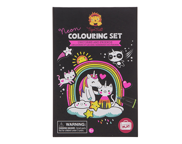 Colouring Set Neon Unicorns and Friends de Tigertribe Manualidades