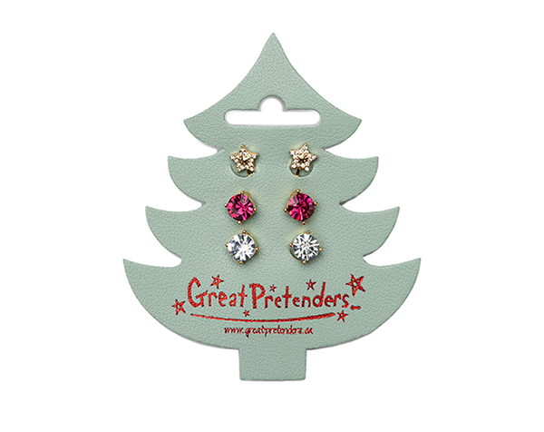 Holiday Pleather Tree Clip-On Earrings (3 pairs) de GP Classic Jowelry