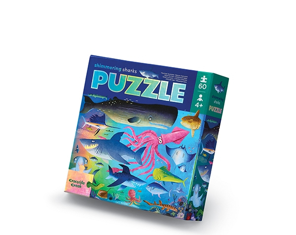 60 pc Foil puzzzle Shimmering Shark  de CrocodileCreek