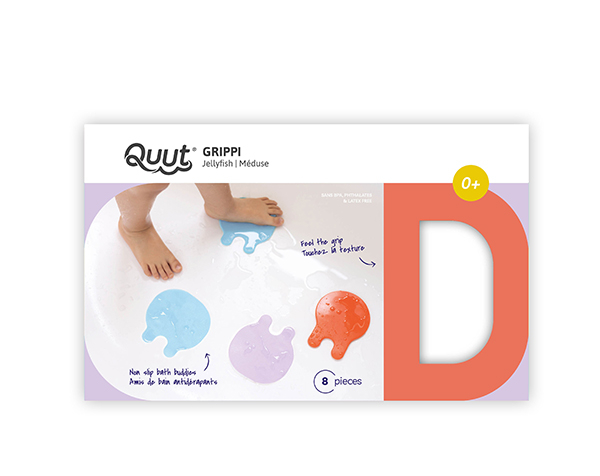 Grippi -Jellyfish -  8pcs - Coral Blue de Quut Bath Toys