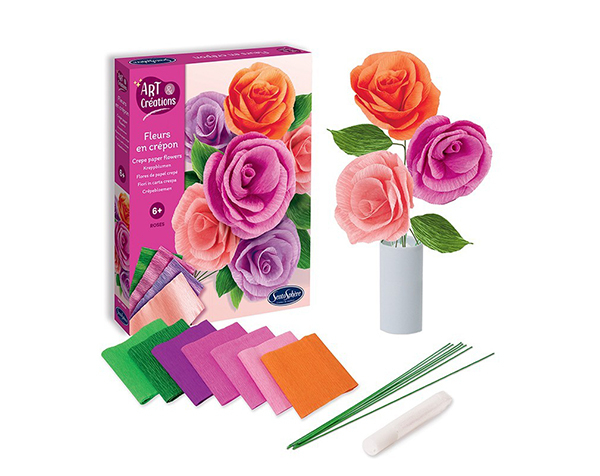Fleurs en Crepon Roses de Sentosphere Kits Creativos