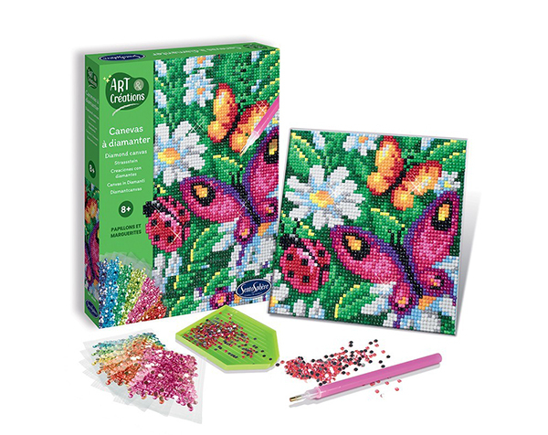 Canevas a Diamanter Papillons et Marguerites de Sentosphere Kits Creativos