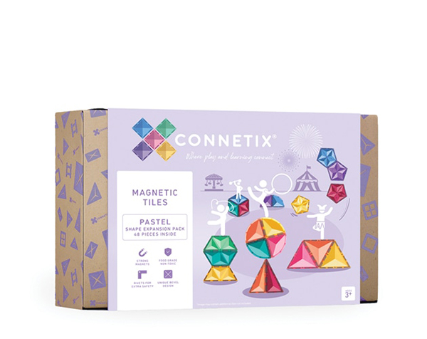 Pastel 48 pc  Shapes Expansion Pack de Connetix Pastel