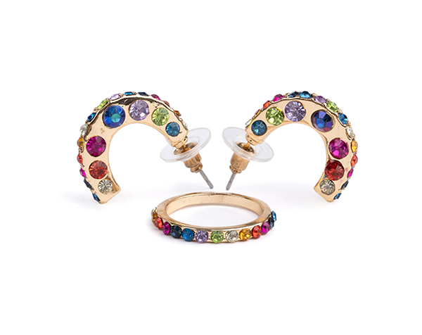 Boutique Chic Rockin' Rhinestone Earrings & Ring Set de GP Boutique Jowelry