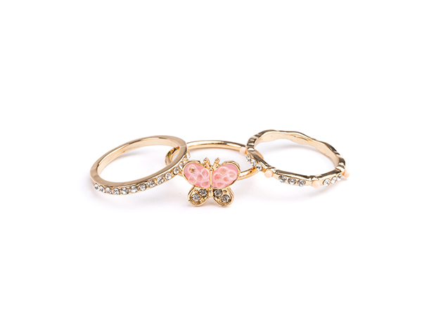 Boutique Chic Butterfly Garden Rings, 4 Piece de GP Boutique Jowelry