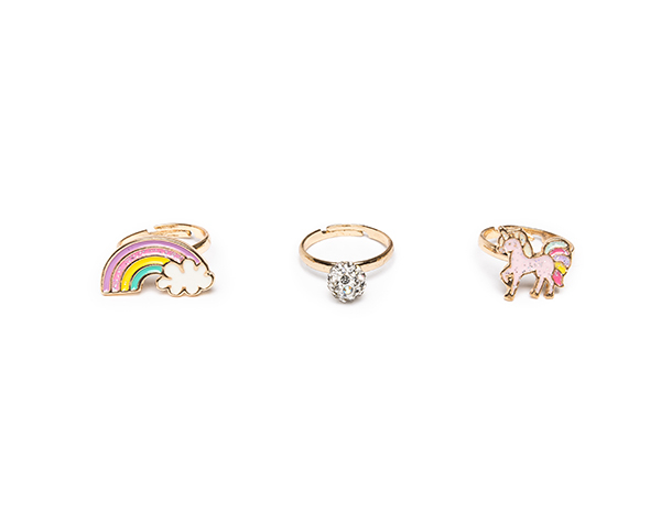Boutique Unicorn Rainbow Rings, 3 pieces de GP Boutique Jowelry