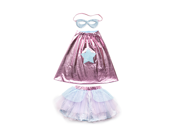 Super-duper Tutu, Cape & Mask, Metallic Pink/Light Blue Size 4-6 de GP Capas y Tutús
