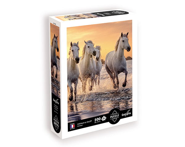 Puzzle 500 pc XL Chevaux en Camargue de Calypto