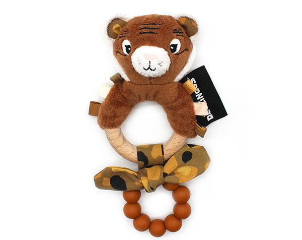 Speculos The Tiger Sillicone & Wood Teething Ring de Les Déglingos