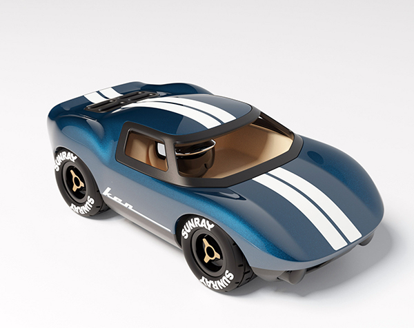 Car Mini Ken Cash - Blue-White de Playforever