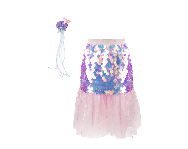 Bling Bling Mermaid Skirt & Hairclip Set Pink, Size 4-6 de GP Disfraces