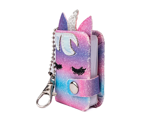Mini Sparkly Friends Keychain Journal, Cat, Unicorn, 2 styles Assorted de GP Complementos Disfraces