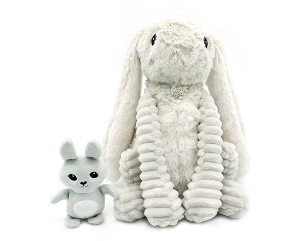 Toudou Bunny Mom & Baby Light Grey de Les Pitipotos