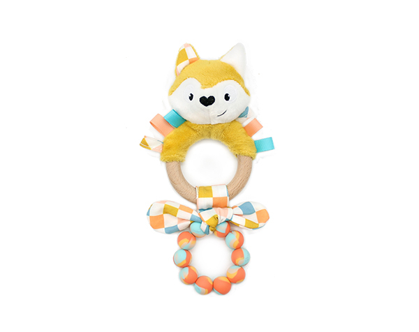 Cyranos The Fox Silicone & Wood Teething Ring  de Les Déglingos