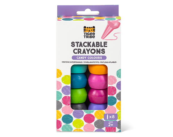 Stackable Crayons Candy Colours (Set de 12 pc) de Tigertribe Papeleria