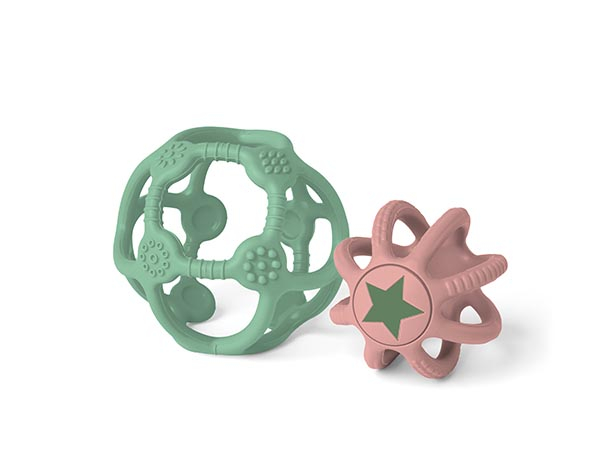 Sensory Balls Set of 2 Pink and Green de Little L Silicone Toys