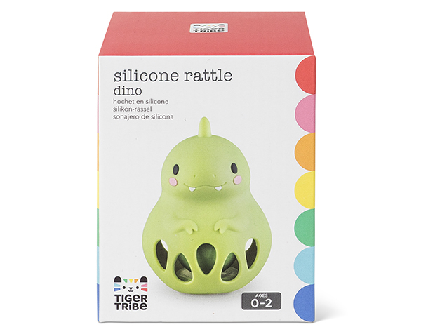Silicone Rattle Dino de Tigertribe Juguetes