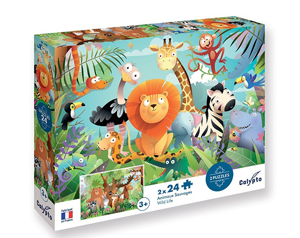 Puzzle 24 pc Animaux Sauvages de Sentosphere Express