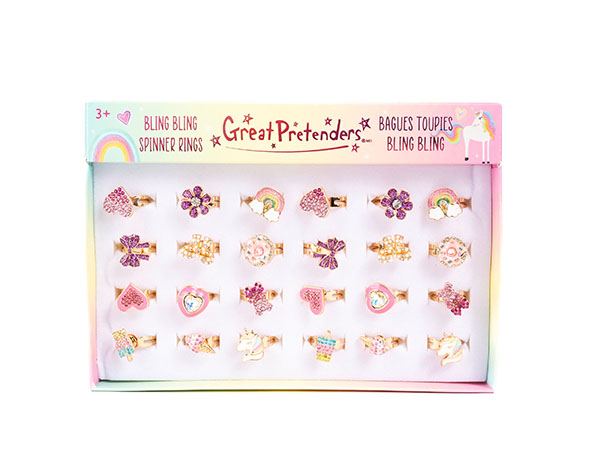 Bling Bling Spinner Rings, 24pcs de GP Anillos y Bolis