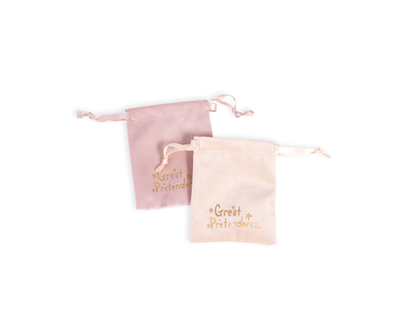 Velvet Drawstring Bag, Pink/Cream, 2 styles assorted de GP Novedades JULIO-SEPTIEMBRE