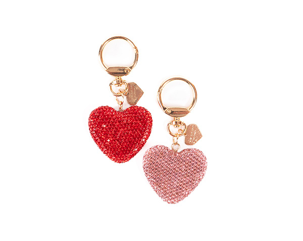 Sparkling Crystal Heart Bag Charm, 2 pc  de GP Classic Jowelry
