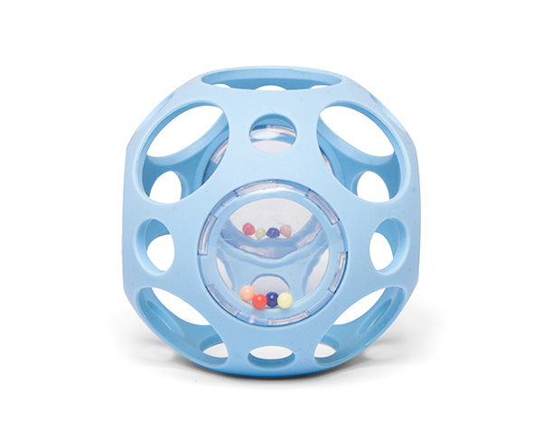 Rattling Sensory Ball Blue de Little L Silicone Toys