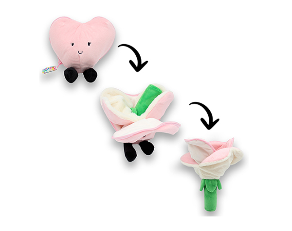 I love you heart / Flower plush pink de Fl!Petz