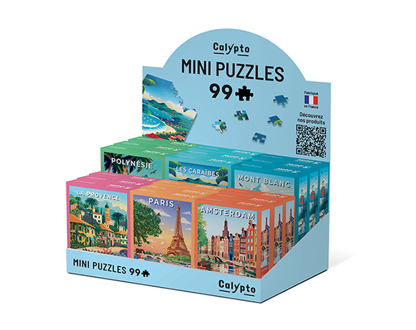 Présentoir + 18 Mini Puzzles 