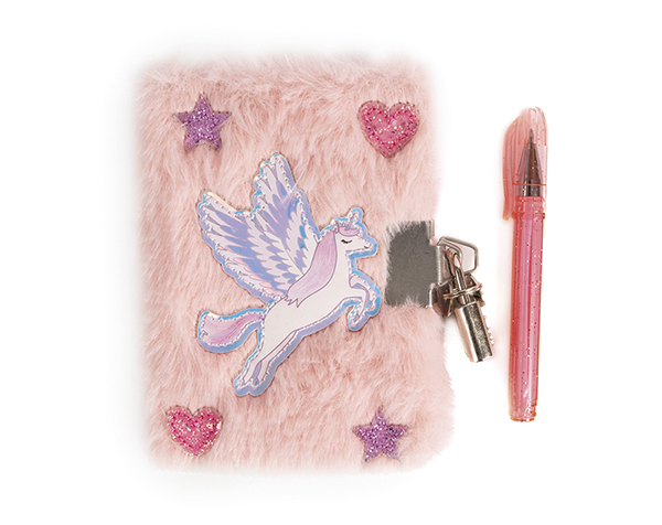 Amazing Alicorn Mini Furry Journal with Lock & Pen de GP NOVEDADES 