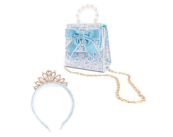 The Mademoiselle Mini Purse with Headband, Blue de GP NOVEDADES 