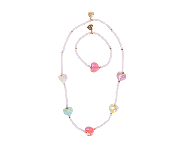 Heart Geode Necklace & Bracelet Set (2 pcs) de GP NOVEDADES 