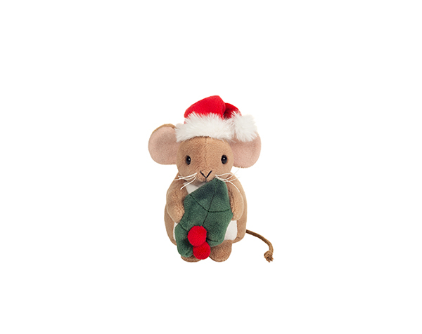Christmas Mouse with holly leaf 11 cm de Teddy Hermann Halloween Christmas